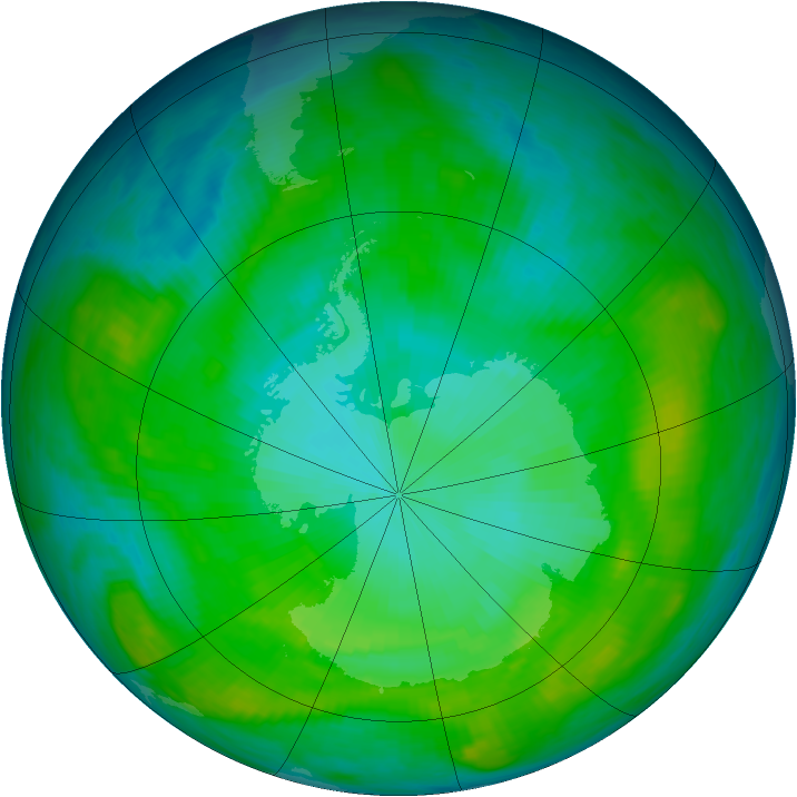 Antarctic ozone map for 28 January 1979